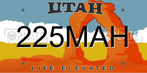 225MAH Utah License Plate