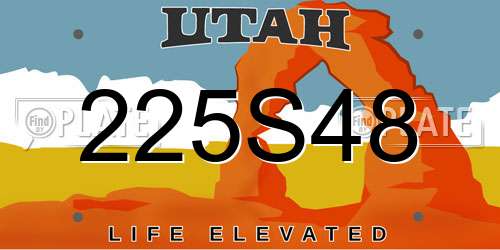 225S48 Utah License Plate