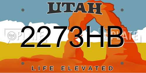 2273HB Utah License Plate