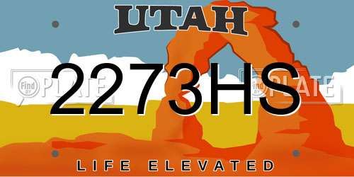2273HS Utah License Plate