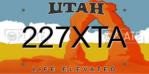 227XTA Utah License Plate