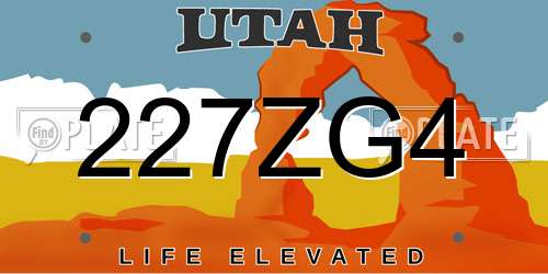 227ZG4 Utah License Plate