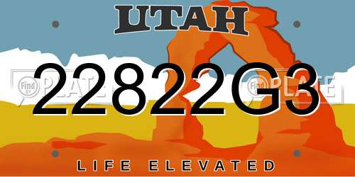 22822G3 Utah License Plate