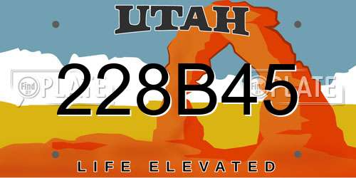 228B45 Utah License Plate