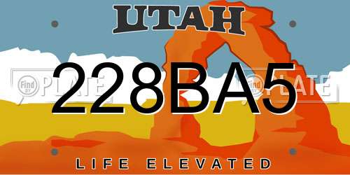 228BA5 Utah License Plate