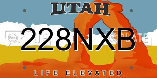 228NXB Utah License Plate