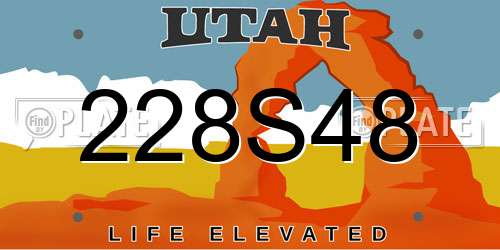 228S48 Utah License Plate
