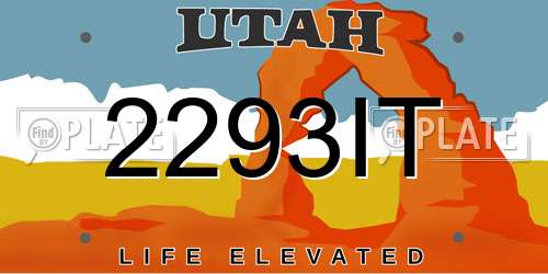2293IT Utah License Plate