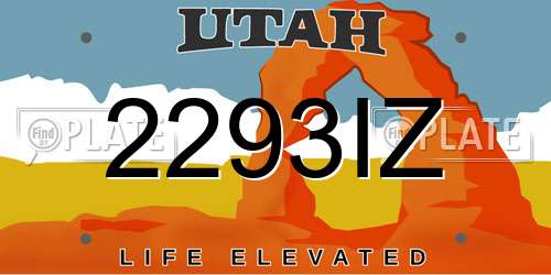 2293IZ Utah License Plate