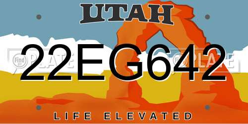22EG642 Utah License Plate