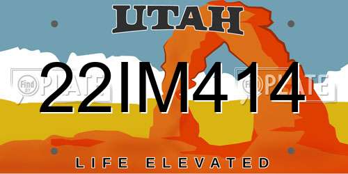 22IM414 Utah License Plate