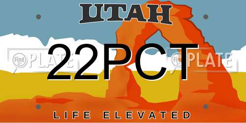 22PCT Utah License Plate