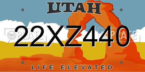 22XZ440 Utah License Plate