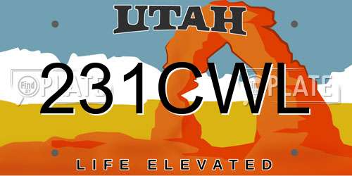 231CWL Utah License Plate