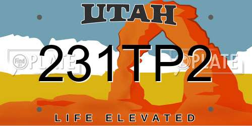 231TP2 Utah License Plate