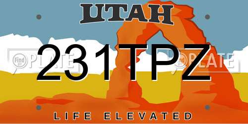 231TPZ Utah License Plate