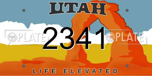 2341 Utah License Plate