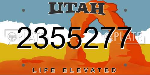 2355277 Utah License Plate