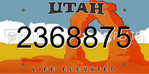 2368875 Utah License Plate