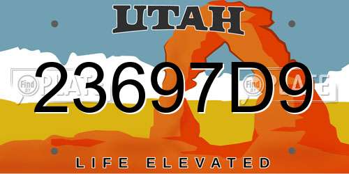 23697D9 Utah License Plate