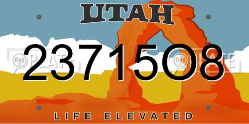 23715O8 Utah License Plate