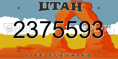 2375593 Utah License Plate