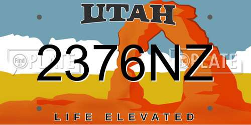 2376NZ Utah License Plate