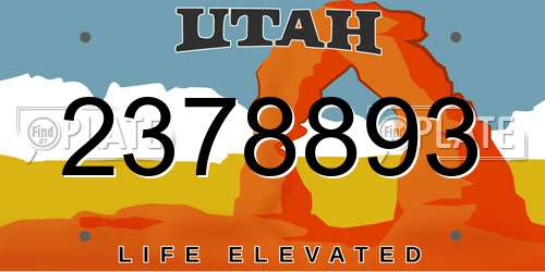 2378893 Utah License Plate