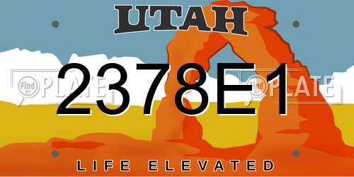 2378E1 Utah License Plate