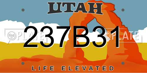 237B31 Utah License Plate