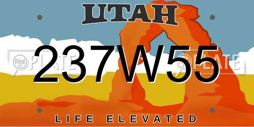 237W55 Utah License Plate
