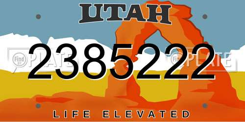 2385222 Utah License Plate