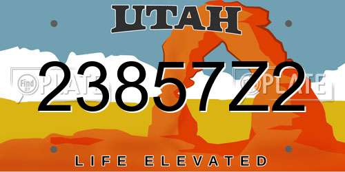 23857Z2 Utah License Plate