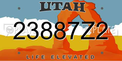 23887Z2 Utah License Plate