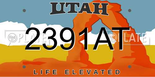 2391AT Utah License Plate