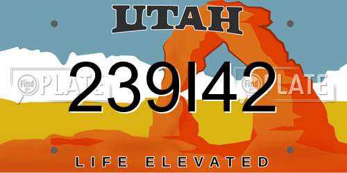 239I42 Utah License Plate