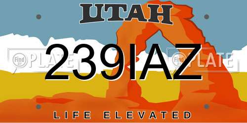 239IAZ Utah License Plate