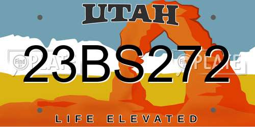 23BS272 Utah License Plate