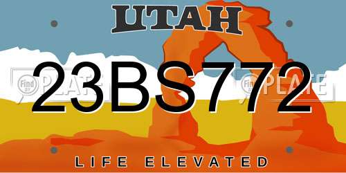 23BS772 Utah License Plate