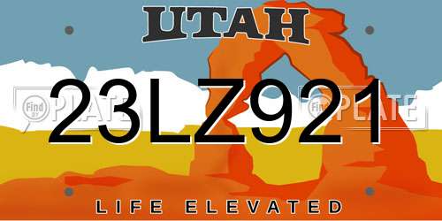 23LZ921 Utah License Plate