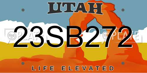 23SB272 Utah License Plate