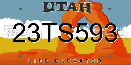 23TS593 Utah License Plate