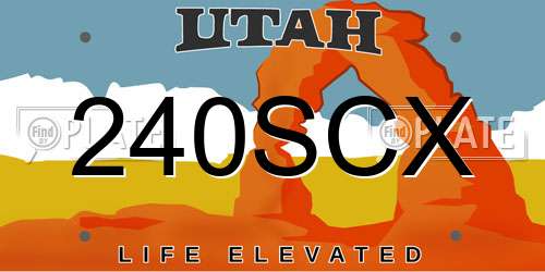 240SCX Utah License Plate