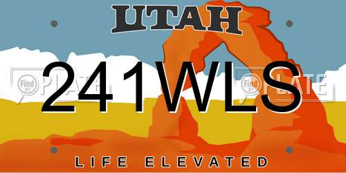 241WLS Utah License Plate