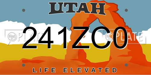 241ZC0 Utah License Plate