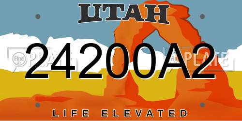 24200A2 Utah License Plate