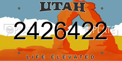 2426422 Utah License Plate