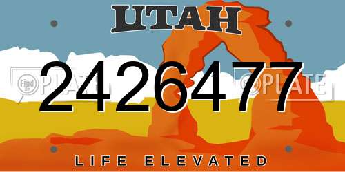 2426477 Utah License Plate