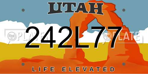 242L77 Utah License Plate