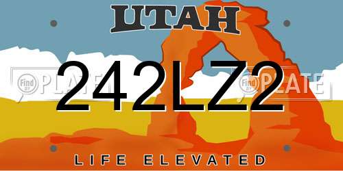 242LZ2 Utah License Plate